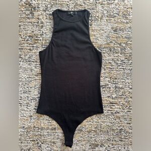 7 For All Mankind Black Sleeveless Cotton Blend Bodysuit  size M
